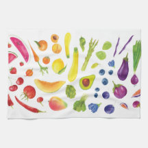 Watercolor Rainbow Veggies at Farmers Market