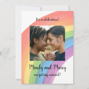 Watercolor Rainbow Wedding Invitation