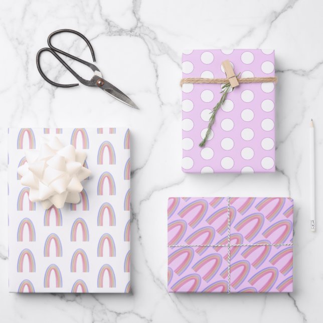 Watercolor Rainbow Wrapping Paper (Front)