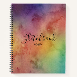 Watercolor Rainbown Elegant Calligraphy Sketchbook Notebook