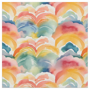 Watercolor rainbows pattern fabric