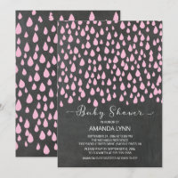 Watercolor Raindrops Girls Baby Shower