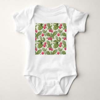 Watercolor Raspberry Seamless Pattern Design Baby Bodysuit