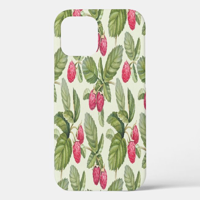 Watercolor Raspberry Seamless Pattern Design Case-Mate iPhone Case (Back)