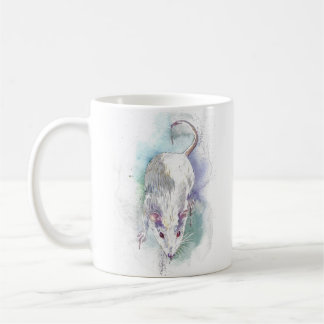 Watercolor rat coffee mug