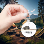 Watercolor Rat Pet Lover Monogram  Key Ring<br><div class="desc">This design may be personalized in the area provided by changing the photo and/or text. Or it can be customized by clicking Personalize this Template and then choosing the click to customize further option and delete or change the color of the background, add text, change the text color or style,...</div>