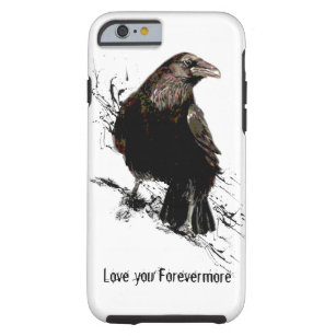 Watercolor Raven Bird Animal Art Black Quote Tough iPhone 6 Case