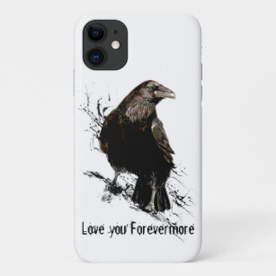 Watercolor Raven Bird Animal Art Black Quote Case-Mate iPhone Case