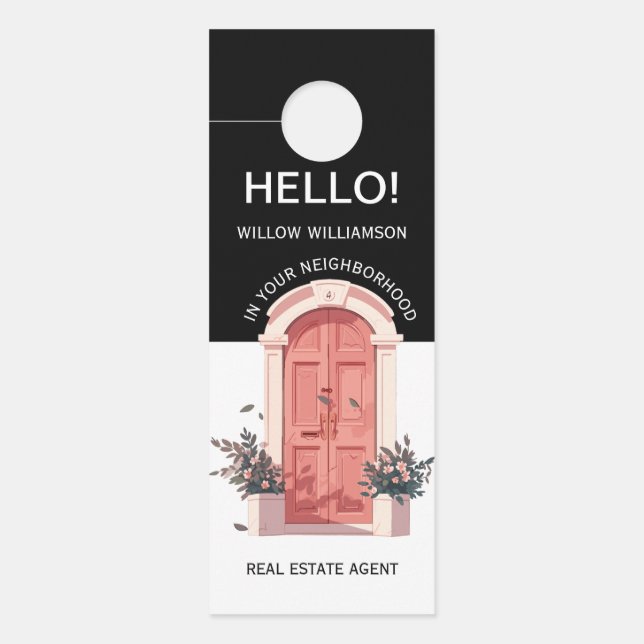 Watercolor Realtor Front Door Hanger (Front)