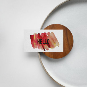 Watercolor Red and Gold Professional Business Card