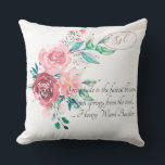 Watercolor Red and Pink Roses Gratitude Floral Cushion<br><div class="desc">Watercolor Red and Pink Roses Spray Gratitude Floral Outdoor Pillow - such a beautiful spray bouquet of reds and pinks. A Gratitude Quote from Henry Ward Beecher. Personal with your own initials. A Fabulous gift for a first time home owner, bridesmaids, girlfriends, any celebratory occasion - or just for yourself!...</div>