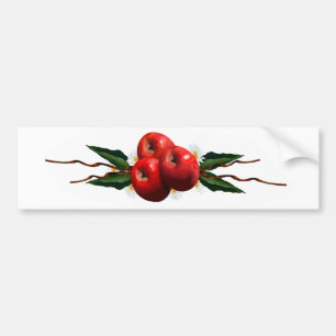 Watercolor Red Apples Bumper Sticker