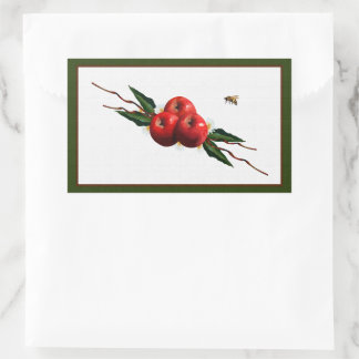 Watercolor Red Apples Rectangular Sticker