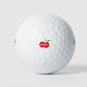 Watercolor Red Apples Teacher Education Fruit Golf Balls