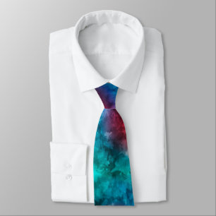 Watercolor Red Blue and Green Elegant Splash Tie