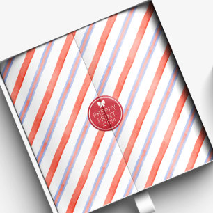 Watercolor Red & Blue Diagonal Stripes Tissue Paper