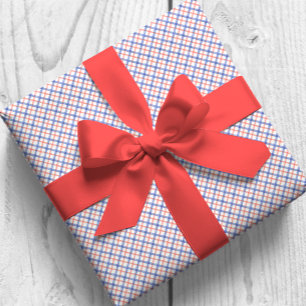 Watercolor Red & Blue Plaid Wrapping Paper
