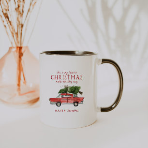 Watercolor Red Car   Favourite Christmas Mug