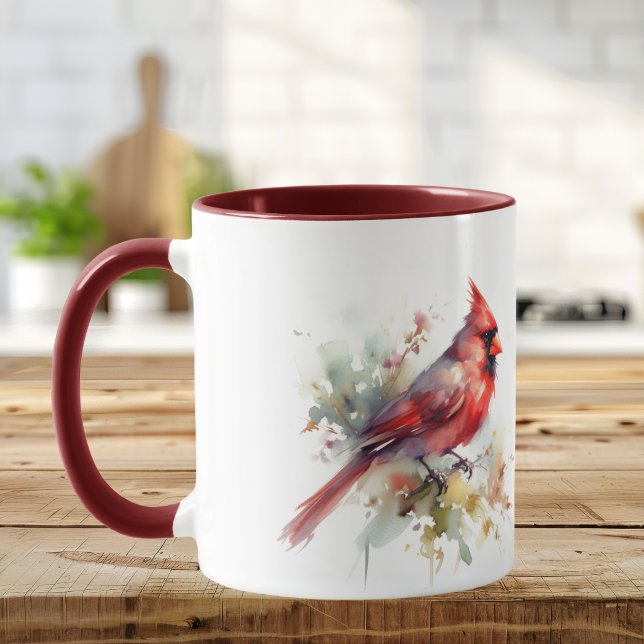 Watercolor Red Cardinal Art Mug (Creator Uploaded)