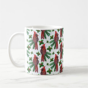 watercolor Red Cardinal Bird Coffee Mug