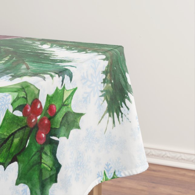 watercolor Red Cardinal Bird Tablecloth (In Situ)