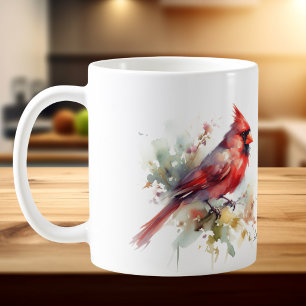 Watercolor Red Cardinal Coffee Mug