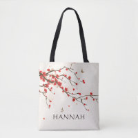 Watercolor Red Cherry Blossoms (Sakura) Floral