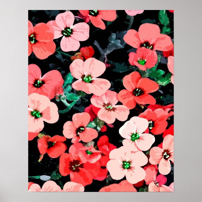 Watercolor Red Flower Poster (Front)