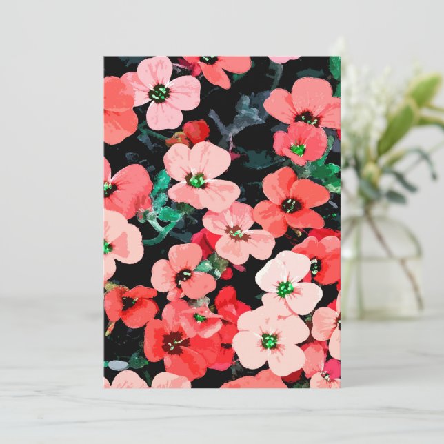 Watercolor Red Flower Thank You Card (Standing Front)