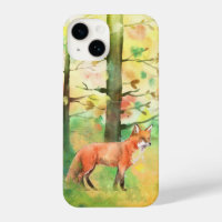 Watercolor Red Fox Animal Autumn Fall Forest