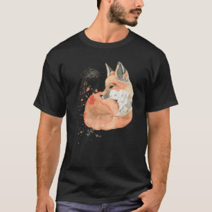Watercolor Red Fox Wildlife T-Shirt