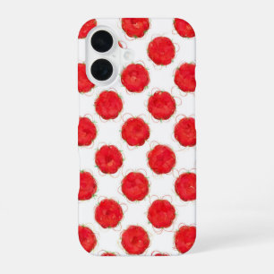 Watercolor Red Fruit Repeat Pattern iPhone 16 Case