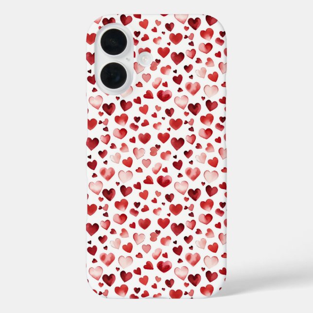 Watercolor Red Hearts Valentine's Day  Case-Mate iPhone Case (Back)