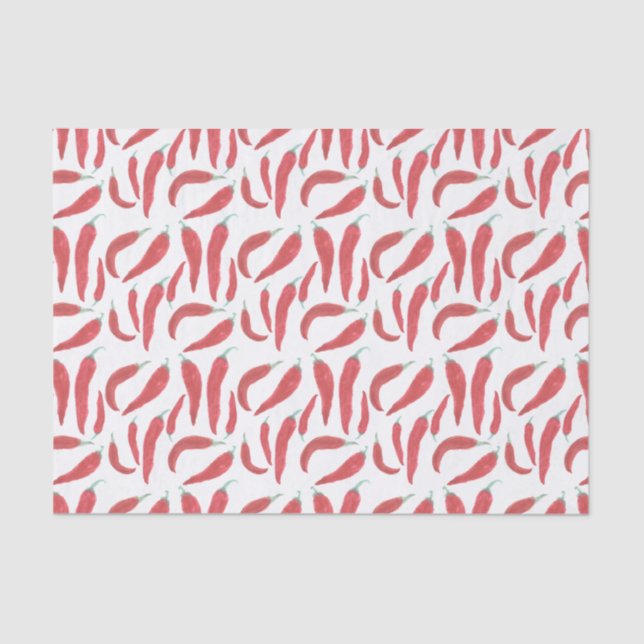 watercolor red hot chillies tissue paper (Front)