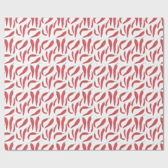 watercolor red hot chillies wrapping paper (Flat)
