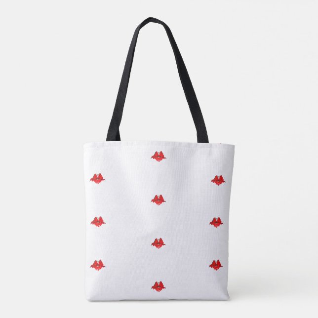 Watercolor red lips tote bag (Back)