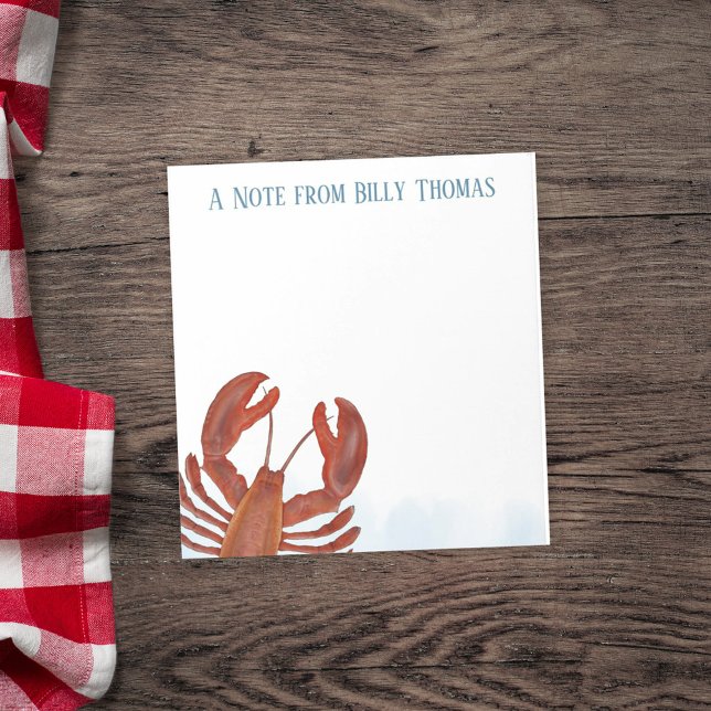 Watercolor Red Lobster Personalised  Notepad (Creator Uploaded)