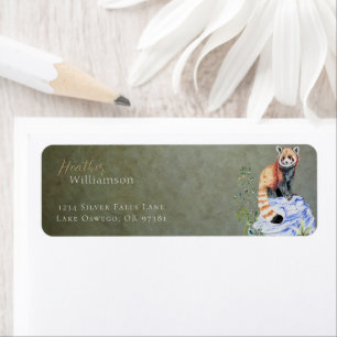 Watercolor Red Panda Return Address Label