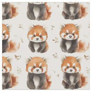 Watercolor Red Pandas Fabric