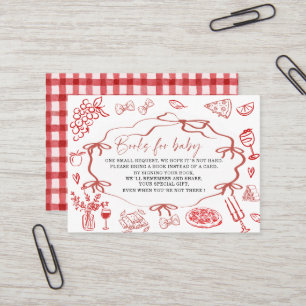  Watercolor Red Pasta Special Delivery baby shower Business Card