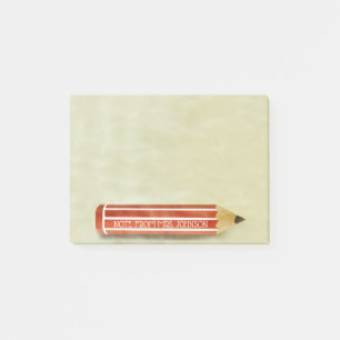 Watercolor Red Pencil Post-it Notes