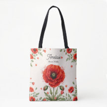 Watercolor Red Poppy Floral Monogram Girly Art