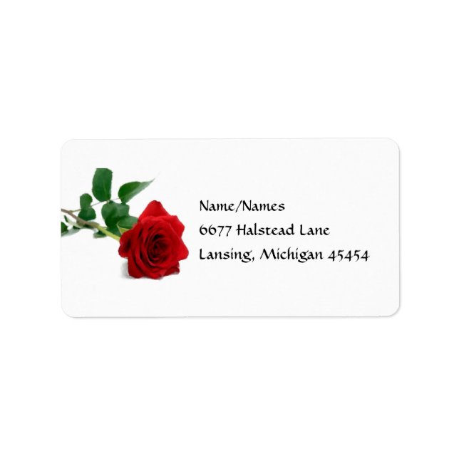 Watercolor Red Rose - Address Labels (Front)