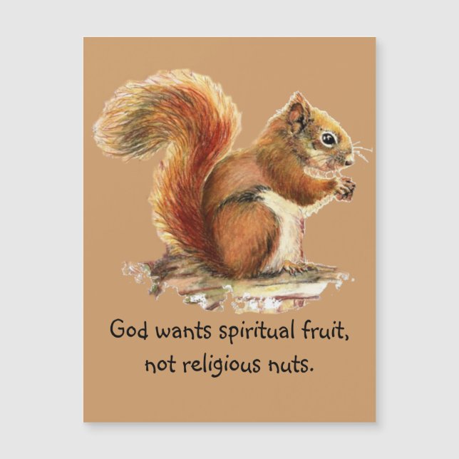Watercolor Red Squirrel, Funny Quote (Front)