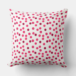 Watercolor red watercolor polka dot pattern cushion
