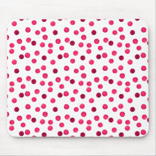 Watercolor red watercolor polka dot pattern mouse pad