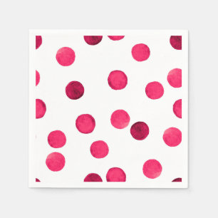 Watercolor red watercolor polka dot pattern napkin