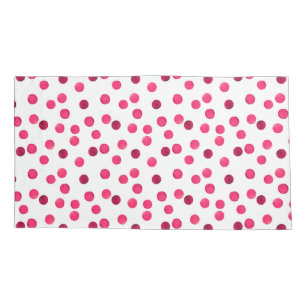 Watercolor red watercolor polka dot pattern pillowcase