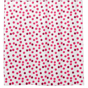 Watercolor  red watercolor polka dot pattern shower curtain