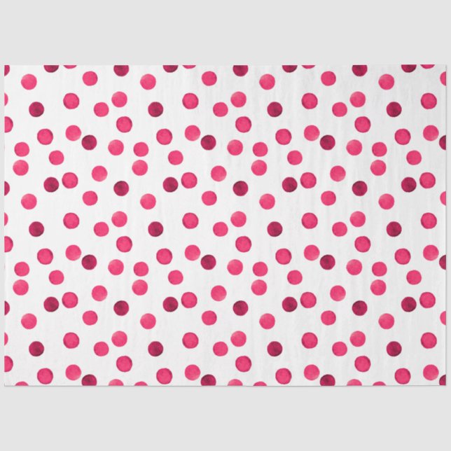 Watercolor  red watercolor polka dot pattern tissue paper (Front)